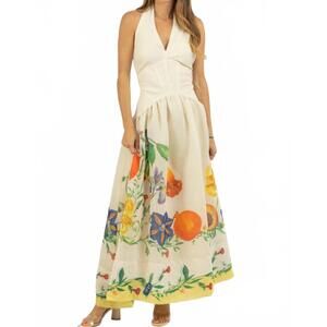 NEW LUXXEL dahlia halter maxi dress